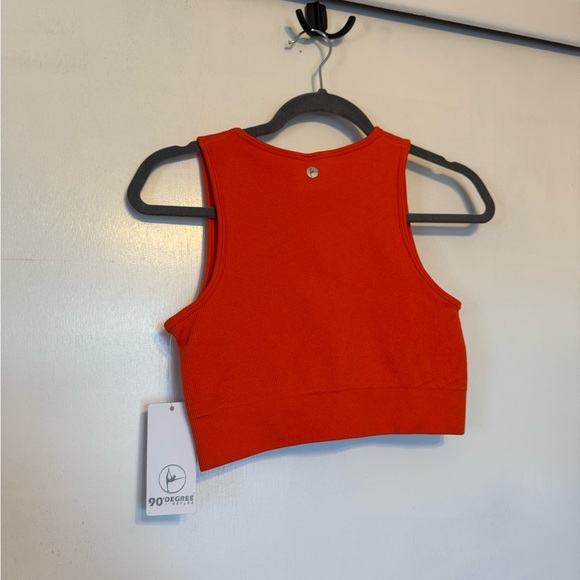 90 Degree By Reflex Bright Orange Crop Top - Picture 9 of 9